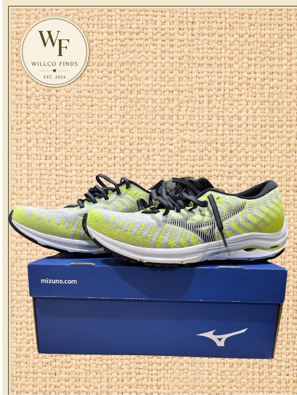 Mizuno Wave Rider 24 WAVEKNIT Men’s 8 Running Shoes Neon Gray NWT